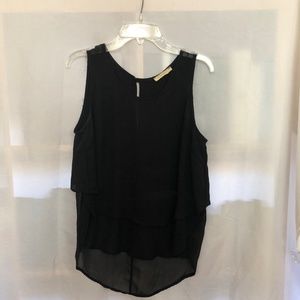 Black Sleeveless Tiered Blouse